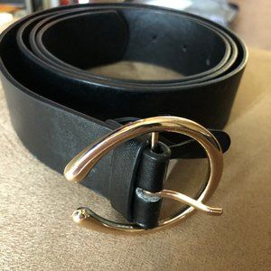 Plus Black Leather Belt